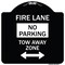 Signmission Fire Lane Tow-Away Zone W/ Bidirectional Arrow Heavy-Gauge Aluminum Sign, 18" x 18", BW-1818-23979 A-DES-BW-1818-23979 - alternate 1